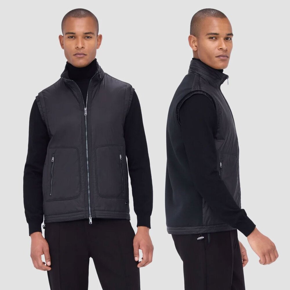 BUGATCHI Performance Vest with Stow-Away Hood
